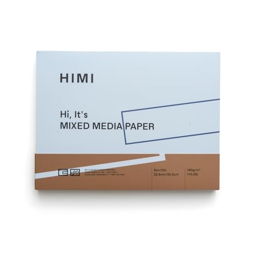 HIMI Mix Media Papierblock, 22,9 x 30,5 cm, 180 g/m², 90 Blatt, seitlicher Drahtbindung, feine Textur, Gouache-Acryl-Kunstblock zum Skizzieren, Tinten-Skizzenbuch, Kunstbedarf, Zeichenblock, Geschenk, HIMI Mix Media Papierblock, 22,9 x 30,5 cm, 180 g/m², 90 Blatt, seitlicher Drahtbindung, feine Textur, Gouache-Acryl-Kunstblock zum Skizzieren, Tinten-Skizzenbuch, Kunstbedarf, Zeichenblock, Geschenk, von HIMI