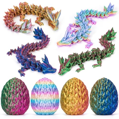 HIMS 4er Set 3D Gedrucktes Drachenei Geheimnisvolle Drachen Spielzeug, Überraschungs Drachenei mit Drache im Inneren, 3D Gedruckter Drache Easter Dracheneier HIMS 4er Set 3D Gedrucktes Drachenei Geheimnisvolle Drachen Spielzeug, Überraschungs Drachenei mit Drache im Inneren, 3D Gedruckter Drache Easter Dracheneier von HIMS