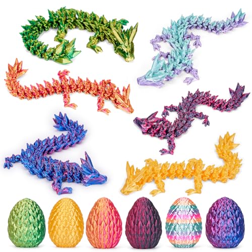 HIMS 6er Set 3D Gedrucktes Drachenei Geheimnisvolle Drachen Spielzeug, Überraschungs Drachenei mit Drache im Inneren, 3D Gedruckter Drache Easter Dracheneier HIMS 6er Set 3D Gedrucktes Drachenei Geheimnisvolle Drachen Spielzeug, Überraschungs Drachenei mit Drache im Inneren, 3D Gedruckter Drache Easter Dracheneier von HIMS