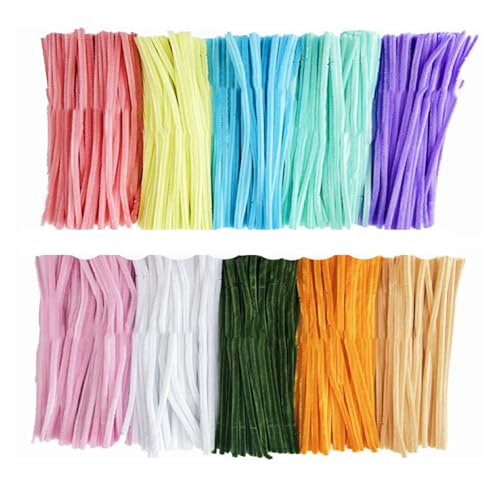 100 Stück bunte Chenille-Stiele, flauschige Pfeifenreiniger, weiche Biegestifte, Kunstbedarf, Kinderspielzeug, Bastelzimmer 100 Stück bunte Chenille-Stiele, flauschige Pfeifenreiniger, weiche Biegestifte, Kunstbedarf, Kinderspielzeug, Bastelzimmer von HINAYOSAN