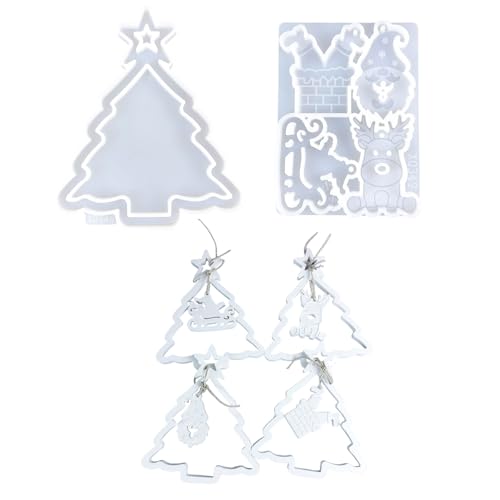 2 Pack Handgefertigte Weihnachtsdeko Silikonformen Multifunktionales Basteln Formen Verschiedene Formen für Epoxidharz 2 Pack Handgefertigte Weihnachtsdeko Silikonformen Multifunktionales Basteln Formen Verschiedene Formen für Epoxidharz von HINAYOSAN