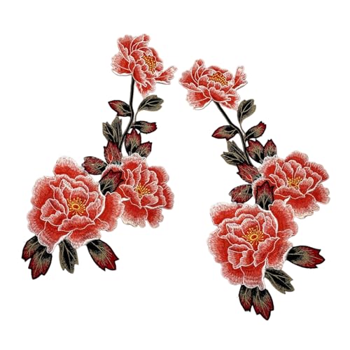 2 Stück Aufnäher / Bügelbilder mit Blumenstickerei, Blumenaufnäher für Rucksäcke, Dekorationen, Blumenaufnäher, bestickte Flicken zum Aufbügeln/Aufnähen 2 Stück Aufnäher / Bügelbilder mit Blumenstickerei, Blumenaufnäher für Rucksäcke, Dekorationen, Blumenaufnäher, bestickte Flicken zum Aufbügeln/Aufnähen von HINAYOSAN