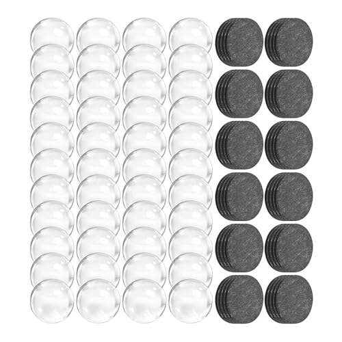 Glas-Cabochons und runde Bastelmagnete mit selbstklebender Rückseite, kleine Kühlschrankmagnete und Klarglas-Cabochons, 48 Stück Glas-Cabochons und runde Bastelmagnete mit selbstklebender Rückseite, kleine Kühlschrankmagnete und Klarglas-Cabochons, 48 Stück von HINAYOSAN
