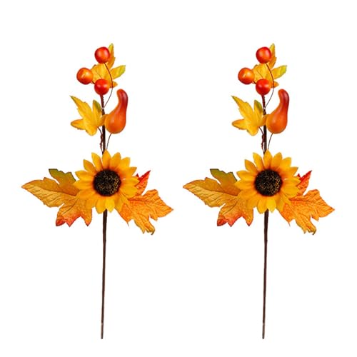 HINAYOSAN 2 Stück Herbstdekoration, künstliche Ahornblätter, Blumenarrangement, saisonale Tischaufsätze, Erntedankfest, Tischdekoration HINAYOSAN 2 Stück Herbstdekoration, künstliche Ahornblätter, Blumenarrangement, saisonale Tischaufsätze, Erntedankfest, Tischdekoration von HINAYOSAN
