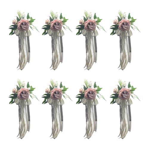 HINAYOSAN 6 elegante weiße künstliche Blumen-Stuhl-Dekorationen, Bänke, Bänke, Blumen mit Bändern, für Hochzeit, Gang, Partyzubehör HINAYOSAN 6 elegante weiße künstliche Blumen-Stuhl-Dekorationen, Bänke, Bänke, Blumen mit Bändern, für Hochzeit, Gang, Partyzubehör von HINAYOSAN