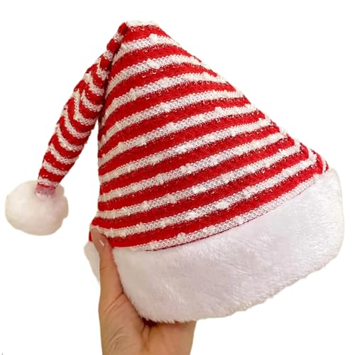 HINAYOSAN Festliche Weihnachtsmannmütze, bequeme Feier-Hüte mit weichem Plüsch für Feiertage, Veranstaltungen und Familientreffen von HINAYOSAN