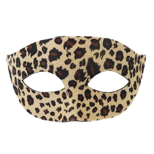 HINAYOSAN Leoparden-Druck, halbes Gesicht für Halloween-Party, Kostüm, Zubehör, leichtes Design mit ergonomischer Passform, kindersicherer Halloween-Tierdruck HINAYOSAN Leoparden-Druck, halbes Gesicht für Halloween-Party, Kostüm, Zubehör, leichtes Design mit ergonomischer Passform, kindersicherer Halloween-Tierdruck von HINAYOSAN