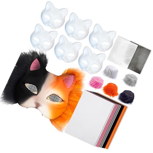 HINAYOSAN Rohlinge Katzen für Frauen Mann Maskerade Halloween Cosplay handgemalte Katzen Tiersets HINAYOSAN Rohlinge Katzen für Frauen Mann Maskerade Halloween Cosplay handgemalte Katzen Tiersets von HINAYOSAN