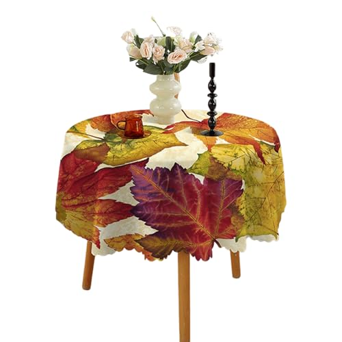 HINAYOSAN Runde Tischdecke, 150 cm, abwischbar und waschbar, Tischdecken für Herbstdekoration, Erntedankfest HINAYOSAN Runde Tischdecke, 150 cm, abwischbar und waschbar, Tischdecken für Herbstdekoration, Erntedankfest von HINAYOSAN