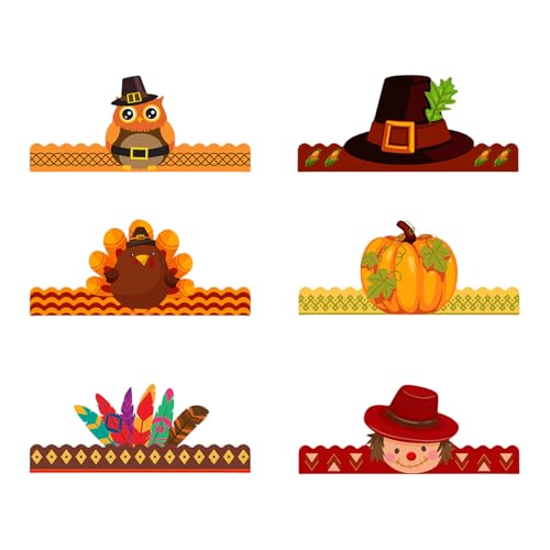 HINAYOSAN Verstellbare Truthahn-Kronenhut, Papierhut, Festival, Kopfbedeckung für Thanksgiving, Weihnachten, Party, Spaß für alle Altersgruppen, 6 Stück/Set HINAYOSAN Verstellbare Truthahn-Kronenhut, Papierhut, Festival, Kopfbedeckung für Thanksgiving, Weihnachten, Party, Spaß für alle Altersgruppen, 6 Stück/Set von HINAYOSAN