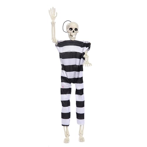 Halloween-Dekoration, Ganzkörper-Skelett mit beweglichem Glied für Spukhaus, Dekoration und Partydekoration, Totenkopf-Ornament, Skelett Halloween-Dekoration, Ganzkörper-Skelett mit beweglichem Glied für Spukhaus, Dekoration und Partydekoration, Totenkopf-Ornament, Skelett von HINAYOSAN