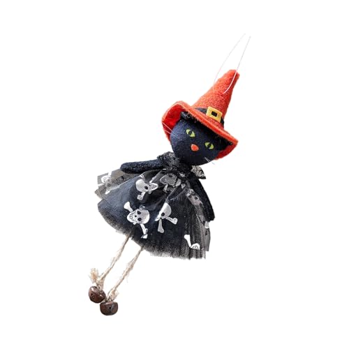 Halloween-Themen-Hängeornament, gruselige, unheimliche Dekorationen, Hexe, schwarze Katzen, Kürbis, Phantome für drinnen und draußen, gruselige Cartoon-Türglocken Halloween-Themen-Hängeornament, gruselige, unheimliche Dekorationen, Hexe, schwarze Katzen, Kürbis, Phantome für drinnen und draußen, gruselige Cartoon-Türglocken von HINAYOSAN