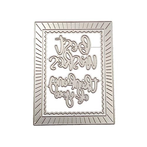 Metall-Stanzschablone mit Streifenrahmen, Karbonstahl, Prägeschablone, Scrapbooking, für Karten, Stanzformen von HINAYOSAN