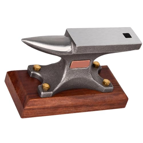 Schmiedeamboss mit Oberflächen aus Karbonstahl und stoßdämpfendem Holzsockel, professionelle Schmiedeausrüstung, Schmuck, Handwerk, Amboss von HINAYOSAN