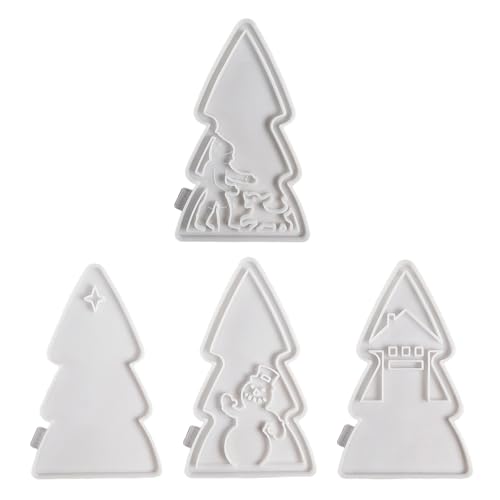 Set mit 4 Silikonformen, Seifenformen, Weihnachtsbaum-Bastelformen, geeignet für verschiedene Anlässe Set mit 4 Silikonformen, Seifenformen, Weihnachtsbaum-Bastelformen, geeignet für verschiedene Anlässe von HINAYOSAN