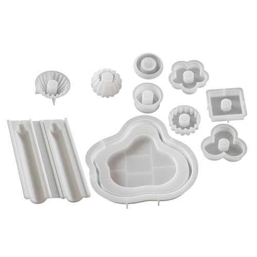 Stapelbare Silikonformen für Epoxidharz, Säulen, Seife, Fondant, Kuchenformen, Schokoladenformen, Backwerkzeug, Silikonformen für Seife und Schokolade, 10 Stück Stapelbare Silikonformen für Epoxidharz, Säulen, Seife, Fondant, Kuchenformen, Schokoladenformen, Backwerkzeug, Silikonformen für Seife und Schokolade, 10 Stück von HINAYOSAN