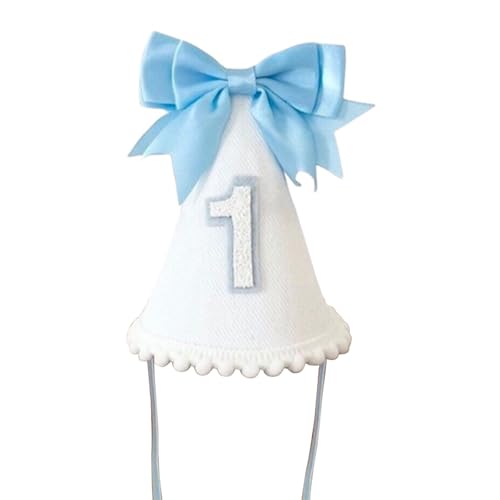 Stilvoller Baby-Geburtstagshut, Kopfbedeckung, schöner Schleifen-Charm, weicher Stoff, für Kinder ab 1 Jahr, Partyhut für Kinder und Neugeborene von HINAYOSAN