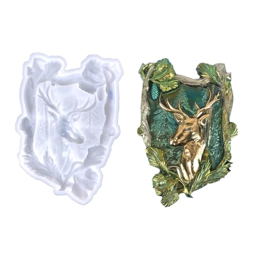 Weihnachts-Epoxidharz-Form, Hirschkopf, Wanddekoration, 3D-Elch, Silikonformen, Seifenherstellung, Wandbehang, Heimdekoration Weihnachts-Epoxidharz-Form, Hirschkopf, Wanddekoration, 3D-Elch, Silikonformen, Seifenherstellung, Wandbehang, Heimdekoration von HINAYOSAN