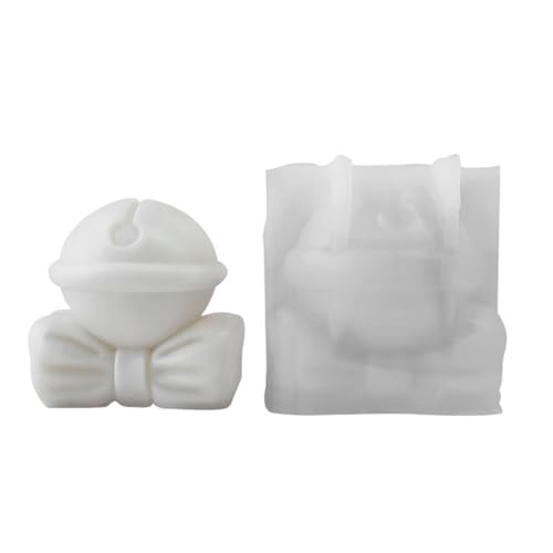 Zarte Weihnachts-Silikonform mit Schleife, Glocken, Seifenguss, handgefertigt, Geschenk, handgefertigte Wachsformen von HINAYOSAN