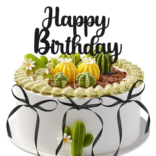 10 Stück schwarze Schleife als Tortenaufsatz mit Happy Birthday-Schild, Party-Kuchenaufsatz mit schwarzer Schleife, Dekorationszubehör für Mädchen und Frauen, Herzkuchen, Hochzeitstag, Babyparty 10 Stück schwarze Schleife als Tortenaufsatz mit Happy Birthday-Schild, Party-Kuchenaufsatz mit schwarzer Schleife, Dekorationszubehör für Mädchen und Frauen, Herzkuchen, Hochzeitstag, Babyparty von HINGTAI