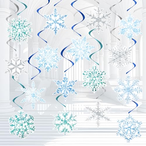 30-teilige Winterwunderland-Dekorationen, Winter-Schneeflocken-Geburtstags-Babyparty-Hängewirbel-Dekorationen, Schneeflocken-Dekor, Frozen-Geburtstagsparty-Dekor für drinnen und draußen 30-teilige Winterwunderland-Dekorationen, Winter-Schneeflocken-Geburtstags-Babyparty-Hängewirbel-Dekorationen, Schneeflocken-Dekor, Frozen-Geburtstagsparty-Dekor für drinnen und draußen von HINGTAI