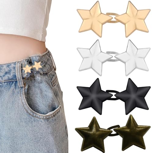 4 PCS Jeansknopf in Sternform, Hosenbundstraffer, Knopfnadeln für Jeans, kein Nähen erforderlich, abnehmbarer Bundstraffer für Jeans,Adjustable Waist Buckle Sets 4 PCS Jeansknopf in Sternform, Hosenbundstraffer, Knopfnadeln für Jeans, kein Nähen erforderlich, abnehmbarer Bundstraffer für Jeans,Adjustable Waist Buckle Sets von HINGTAI