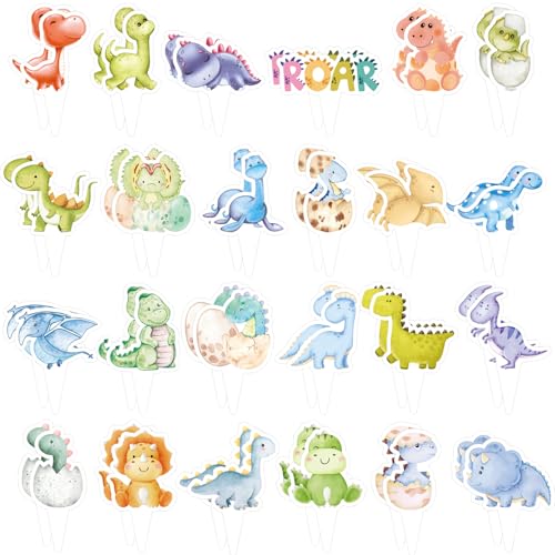 48-teiliges Set mit Dinosaurier-Babykuchendekorationen, Cupcake-Topper mit Dinosauriern, Babyparty-Dekorationen mit Dinosauriern, Kuchentopper mit Dinosauriern, Kuchendekorationszubehör für Partys 48-teiliges Set mit Dinosaurier-Babykuchendekorationen, Cupcake-Topper mit Dinosauriern, Babyparty-Dekorationen mit Dinosauriern, Kuchentopper mit Dinosauriern, Kuchendekorationszubehör für Partys von HINGTAI