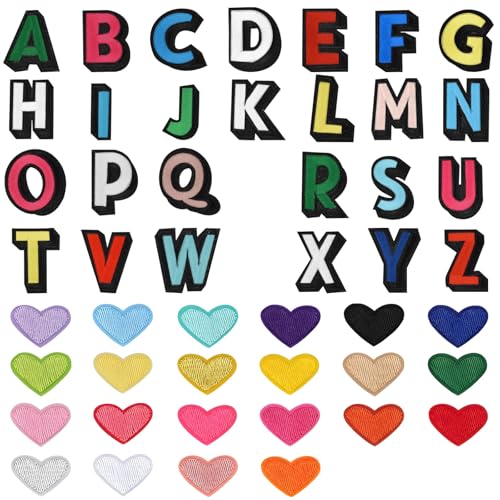74 Pcs Buchstaben auf Patches nähen, Buchstaben Patches Applique gesticktes Gewebe, Buchstaben Herzform Patches Bunte Näh Bulk für Kleidung Jeans Hüte Taschen,Applique Embroidered Patches 74 Pcs Buchstaben auf Patches nähen, Buchstaben Patches Applique gesticktes Gewebe, Buchstaben Herzform Patches Bunte Näh Bulk für Kleidung Jeans Hüte Taschen,Applique Embroidered Patches von HINGTAI