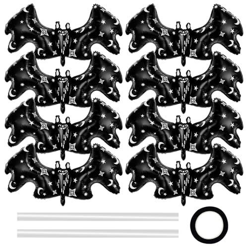 8 Stück Fledermaus-Luftballons, Halloween-Dekorationen, Summerween-Dekor, Gothic-Horror-Thema, gruseliger Stern für Geburtstag, Klassenzimmer, Spukfeier, Zubehör für Süßes oder Saures, Partyzubehör 8 Stück Fledermaus-Luftballons, Halloween-Dekorationen, Summerween-Dekor, Gothic-Horror-Thema, gruseliger Stern für Geburtstag, Klassenzimmer, Spukfeier, Zubehör für Süßes oder Saures, Partyzubehör von HINGTAI