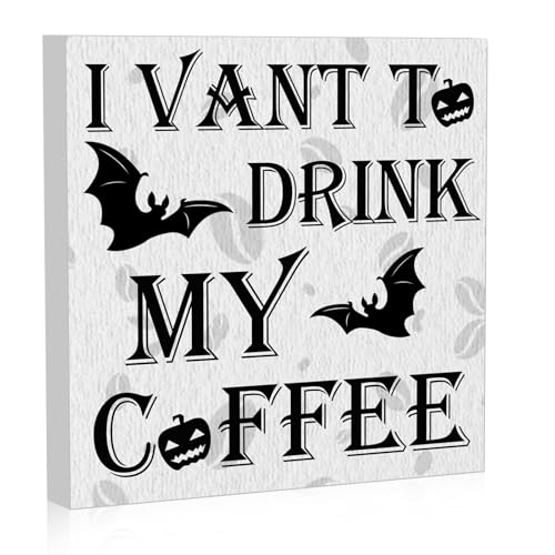 Halloween-Kaffeebar-Dekorationszubehör, süßes Halloween-Kaffeeschild, Kaffeebar-Dekorationen, Kaffeetisch-Dekorationsgeschenke für Kaffeeliebhaber,die h¨¹bschen holzschachteln umschmeichelt Halloween-Kaffeebar-Dekorationszubehör, süßes Halloween-Kaffeeschild, Kaffeebar-Dekorationen, Kaffeetisch-Dekorationsgeschenke für Kaffeeliebhaber,die h¨¹bschen holzschachteln umschmeichelt von HINGTAI