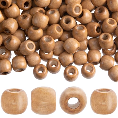 HINZIC 100 Stück hellkaffeefarbene Holzperlen, 11 x 12 mm großes Loch, Makramee-Perlen, natürliche Holzhaarperlen, runde lose Abstandshalter, Perlen für handgefertigte Armbänder, Halsketten HINZIC 100 Stück hellkaffeefarbene Holzperlen, 11 x 12 mm großes Loch, Makramee-Perlen, natürliche Holzhaarperlen, runde lose Abstandshalter, Perlen für handgefertigte Armbänder, Halsketten von HINZIC