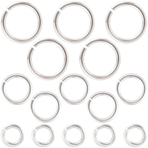 HINZIC 15 Stück 925er Sterlingsilber, geteilter Biegering, 3/4/5 mm, kleiner Schmuckverschluss, offene Verbindungsverschlüsse für Schlüsselanhänger, Armband, Ohrringe, Charm von HINZIC