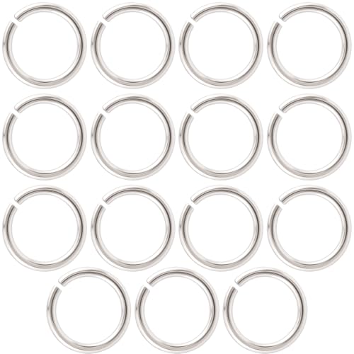HINZIC 15 Stück 925er Sterlingsilber, geteilter Biegering, 5 mm kleiner Halsketten-Schmuckverschluss, offene Verbindungsverschlüsse für Schlüsselanhänger, Armband, Ohrringe, Charm von HINZIC