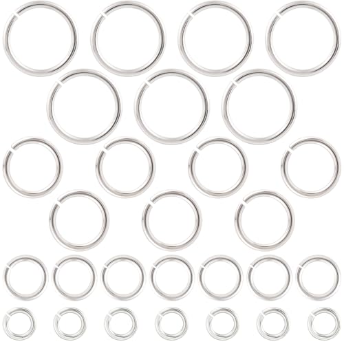 HINZIC 28 Stück 925er Sterlingsilber, geteilter Biegering, 3/4/5/6 mm, kleine Halskette, Schmuckverschluss, offene Verbindungsverschlüsse für Schlüsselanhänger, Armband, Ohrringe, Charm von HINZIC