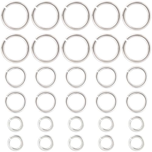 HINZIC 30 Stück 925er Sterlingsilber, geteilter Biegering, 3/4/5 mm, kleiner Schmuckverschluss, offene Verbindungsverschlüsse für Schlüsselanhänger, Armband, Ohrringe, Charm von HINZIC
