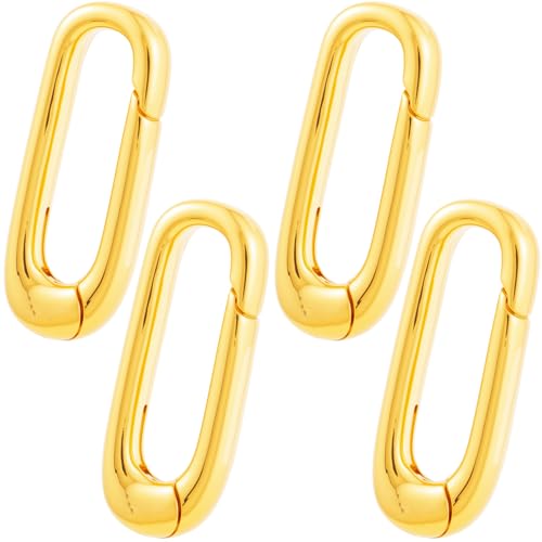 HINZIC 4 Stück 18 Karat Gold gefüllte ovale Halskettenverschlüsse Armband Anhänger Karabinerverschlüsse Halskette Enhancer Hochzeit Federringverbinder für Schmuckherstellung – 1,8 x 0,7 cm HINZIC 4 Stück 18 Karat Gold gefüllte ovale Halskettenverschlüsse Armband Anhänger Karabinerverschlüsse Halskette Enhancer Hochzeit Federringverbinder für Schmuckherstellung – 1,8 x 0,7 cm von HINZIC