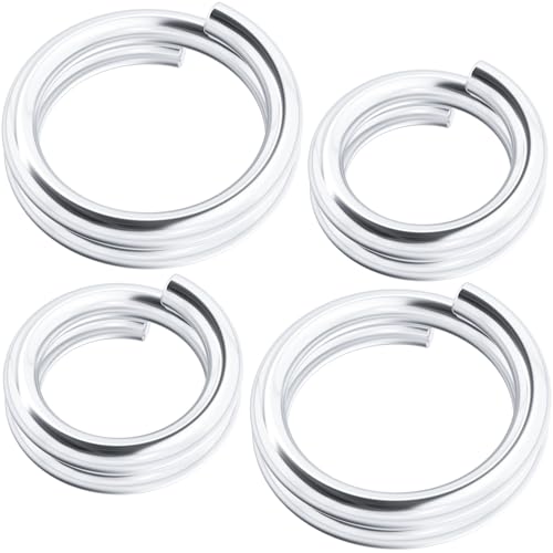 HINZIC 4 Stück 925er Sterlingsilber, geteilter Biegering, 4 mm/5 mm, kleiner Halsketten-Schmuckverschluss, offene Verbindungsverschlüsse für Schlüsselanhänger, Armband, Ohrringe, Charm, Silber HINZIC 4 Stück 925er Sterlingsilber, geteilter Biegering, 4 mm/5 mm, kleiner Halsketten-Schmuckverschluss, offene Verbindungsverschlüsse für Schlüsselanhänger, Armband, Ohrringe, Charm, Silber von HINZIC