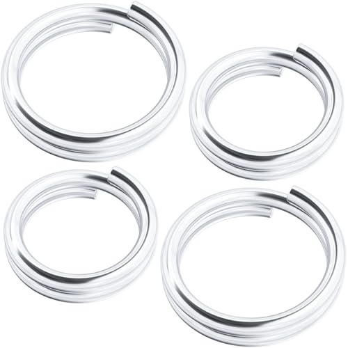HINZIC 4 Stück 925er Sterlingsilber, geteilter Biegering, 5 mm/6 mm, kleiner Halsketten-Schmuckverschluss, offene Verbindungsverschlüsse für Schlüsselanhänger, Armband, Ohrringe, Charm, Silber von HINZIC
