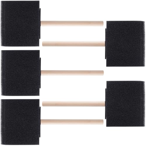 HINZIC 5 Stück 7,6 cm Schaumstoff-Pinsel, Schwammpinsel mit Holzgriff, zum Malen, Färben, Lacken, DIY, Bastelprojekte, elektronische Reinigung von HINZIC