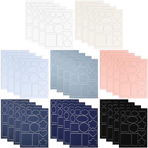 HINZIC 8 Bögen Denim-Patches, selbstklebend, für Jeans, Innenjacken, Kleidung, Löcher, Makel, Reparatur, Aufkleber, Herz, Blume, runde Form, Dekorationsset, wasserdicht von HINZIC