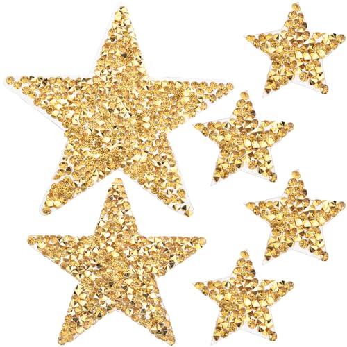 HINZIC Aufnäher zum Aufbügeln, goldfarben, 3 Größen, Glitzer, Strass, Stern, bestickte Applikationen, Pailletten-Kristall-Reparatur-Dekoration für DIY-Kleidung, Jeans, Hüte, Jacken, Kleider, Taschen HINZIC Aufnäher zum Aufbügeln, goldfarben, 3 Größen, Glitzer, Strass, Stern, bestickte Applikationen, Pailletten-Kristall-Reparatur-Dekoration für DIY-Kleidung, Jeans, Hüte, Jacken, Kleider, Taschen von HINZIC