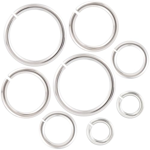 HINZIC Split-Bindering, 925er-Sterlingsilber, 3/4/5/6 mm, kleiner Schmuckverschluss, offene Verbindungsverschlüsse für Schlüsselanhänger, Armband, Ohrringe, Charm, 8 Stück von HINZIC