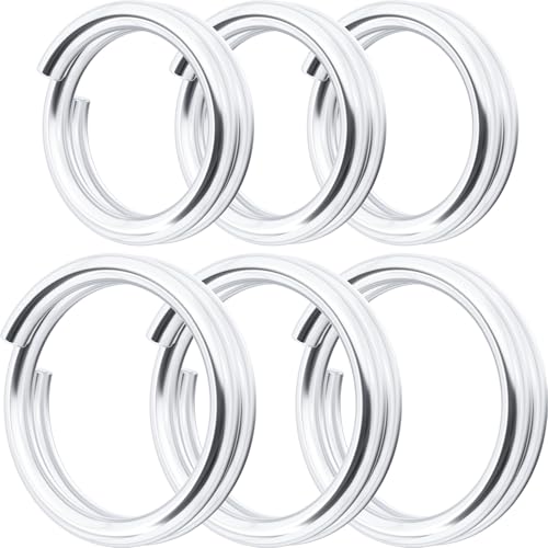 HINZIC Split-Bindering aus 925er-Sterlingsilber, 5 mm/6 mm, kleiner Schmuckverschluss, offener Verbindungsverschluss, Schlüsselanhänger, Armband, Ohrringe, Charm, Silber, 6 Stück von HINZIC