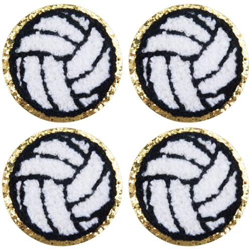 HINZIC Volleyball-Patches mit goldenen Kanten, Chenille, Rugby, bestickte Applikationen, zum Aufbügeln, schwarz-weiß, Fußball, Nähen, Häkeln für Sportkleidung, Jeans, Hüte, Jacken, Rucksack, HINZIC Volleyball-Patches mit goldenen Kanten, Chenille, Rugby, bestickte Applikationen, zum Aufbügeln, schwarz-weiß, Fußball, Nähen, Häkeln für Sportkleidung, Jeans, Hüte, Jacken, Rucksack, von HINZIC