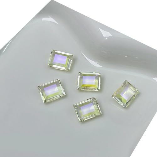 10 Stücke Nagelkunst Charme Nagel Strasssteine Charme Rechteckige Kristall Edelsteinkunstdekorationen Für Acrylnägel von HIOPOIUYT