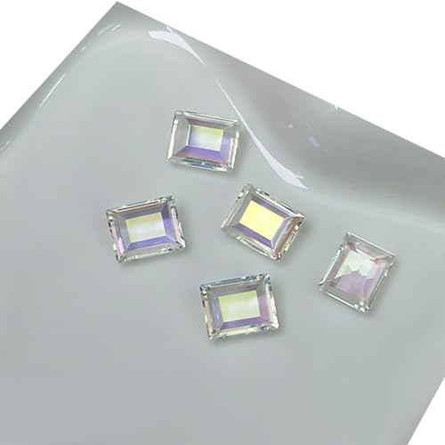10 Stücke Nagelkunst Charme Nagel Strasssteine Charme Rechteckige Kristall Edelsteinkunstdekorationen Für Acrylnägel von HIOPOIUYT