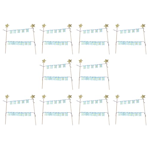 10er-Set "Happy Birthday"-Kuchendekoration, personalisierte Wimpelkette, glitzernde Sternflaggen, Banner für Party 10er-Set "Happy Birthday"-Kuchendekoration, personalisierte Wimpelkette, glitzernde Sternflaggen, Banner für Party von HIOPOIUYT