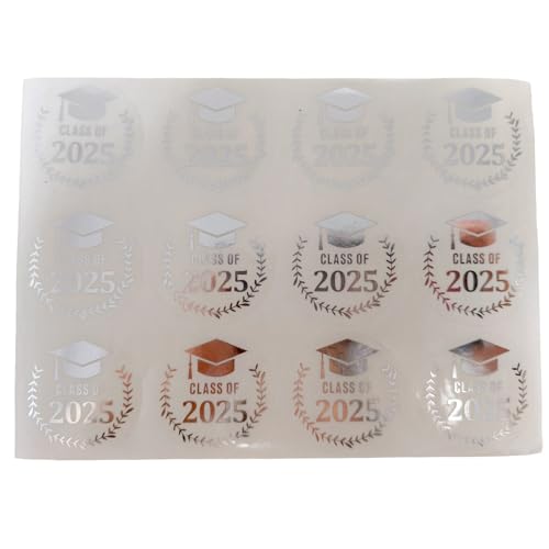 120 Stück Goldfolien-Aufkleber für Abschlusshut, transparent, PET-Aufkleber, selbstklebende Verpackungsetiketten für Siegel, Umschläge, Kartenverpackungen von HIOPOIUYT