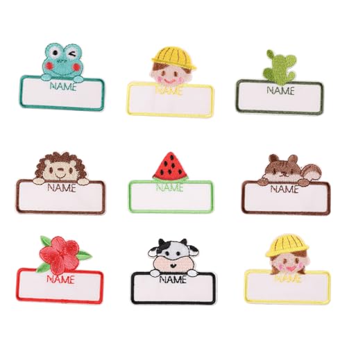 9 selbstklebende Namensaufnäher, Stickerei, Cartoon-Stoff-Aufkleber für Schule, Kinder, Kleidung, Dekorationen auf Rucksäcken, Kleidung 9 selbstklebende Namensaufnäher, Stickerei, Cartoon-Stoff-Aufkleber für Schule, Kinder, Kleidung, Dekorationen auf Rucksäcken, Kleidung von HIOPOIUYT