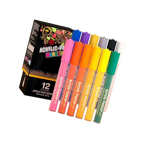 Acryl-Marker, wasserfest, verschiedene Farben, Acryl-Marker zum Malen auf Papier, Keramik, Holz, Glas, Leinwand, Marker für Malbücher Acryl-Marker, wasserfest, verschiedene Farben, Acryl-Marker zum Malen auf Papier, Keramik, Holz, Glas, Leinwand, Marker für Malbücher von HIOPOIUYT